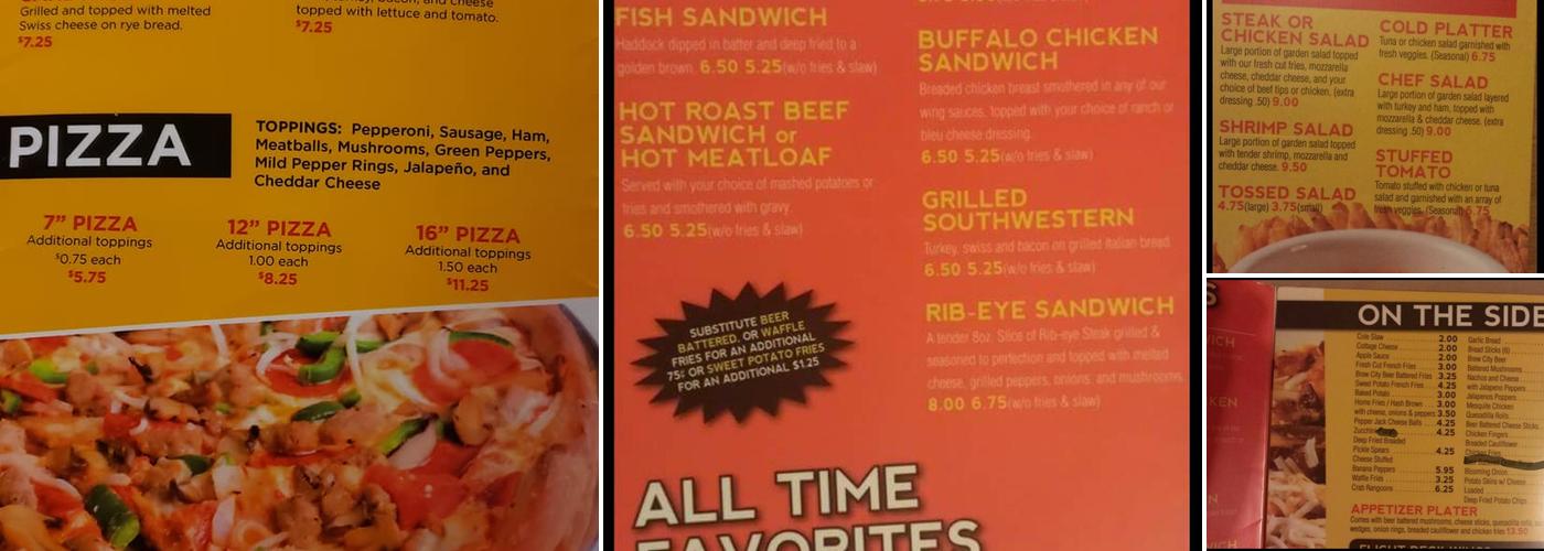 Flight Deck restaurant & lounge Menu