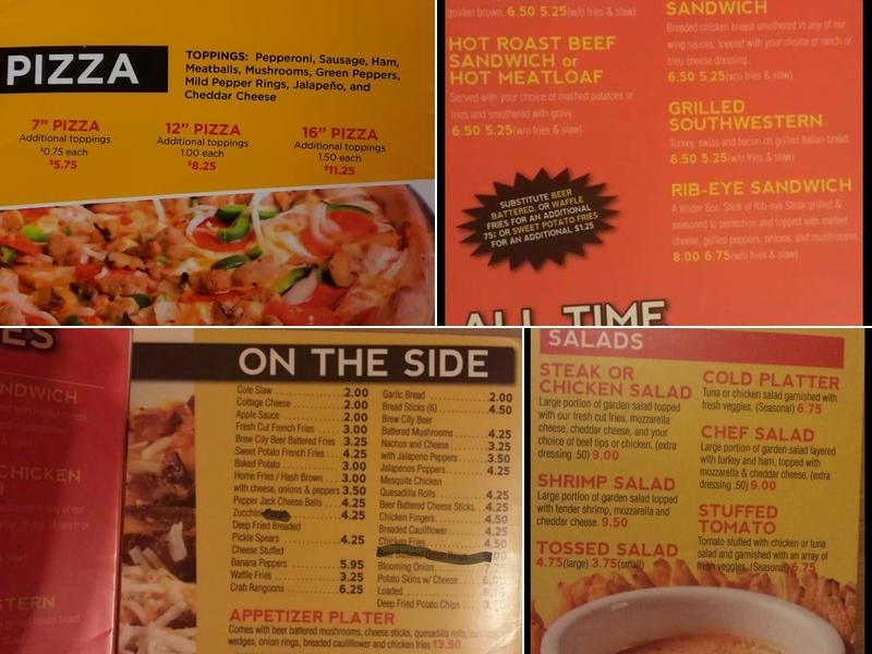 Flight Deck restaurant & lounge Menu