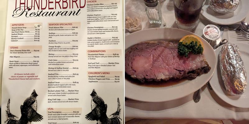Thunderbird Restaurant & Lounge Menu