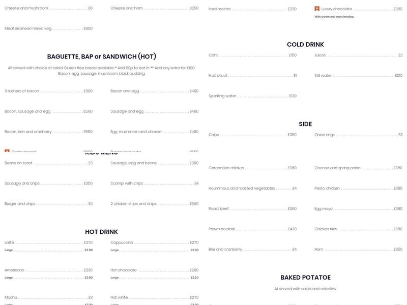 Gonjoo - Cafe and bakehouse Menu