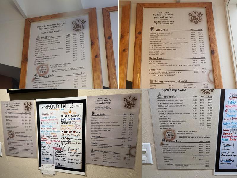 CYM Coffee Co Menu