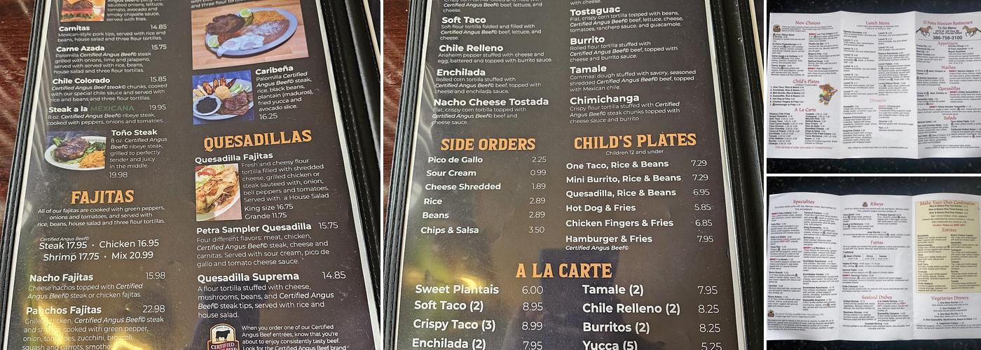 El Potro Mexican Restaurant Menu