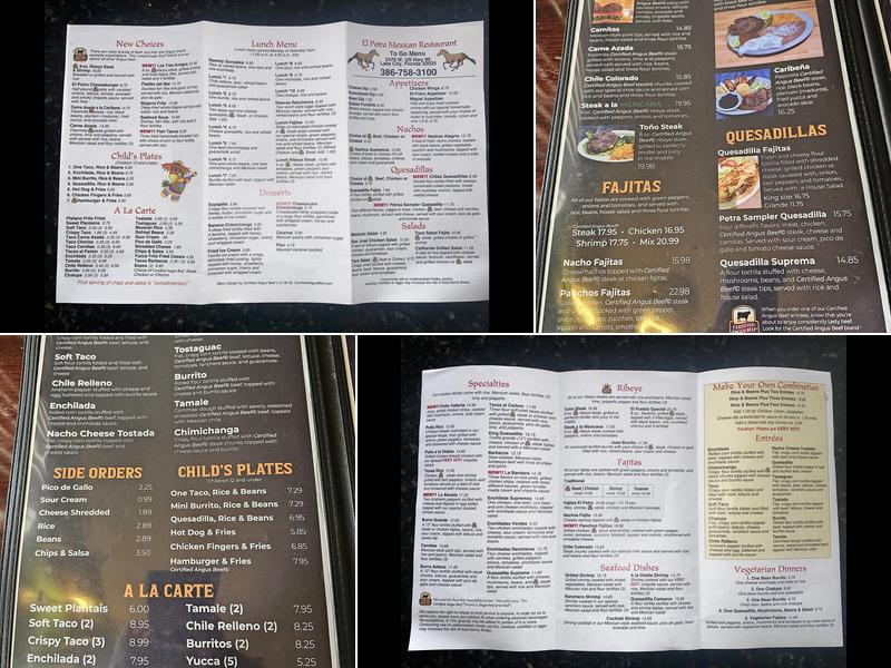 El Potro Mexican Restaurant Menu