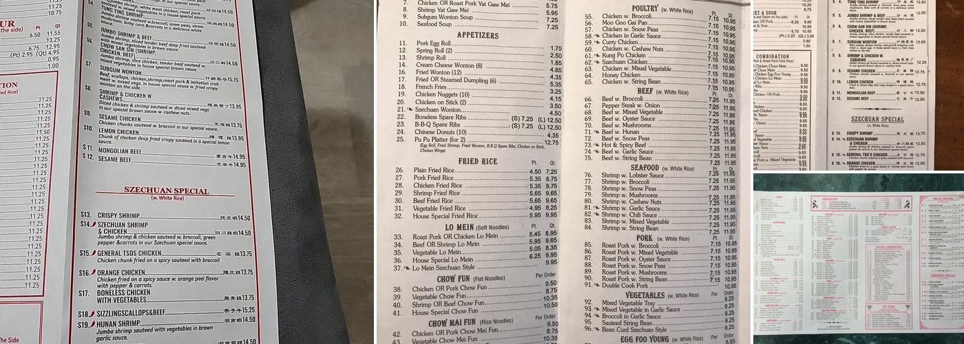 Green Tree Menu