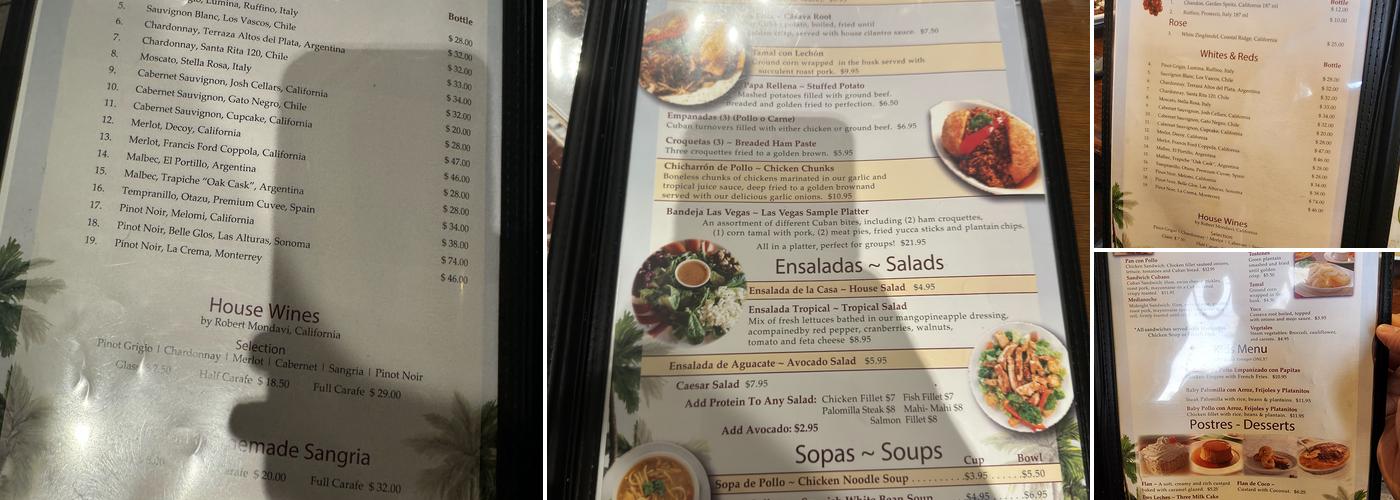 Las Vegas Cuban Cuisine Menu