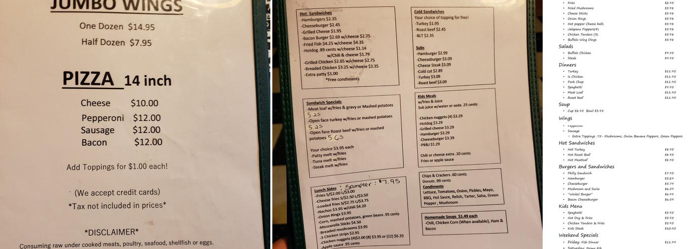 Vowinckel Hotel Menu