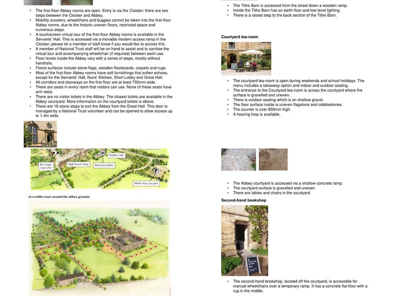 Lacock Abbey Courtyard Tea room Menu