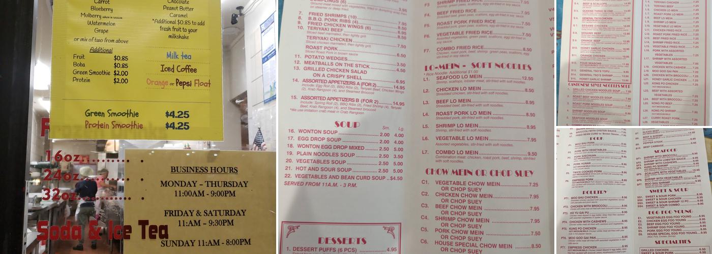 Mya's Noodle House Menu