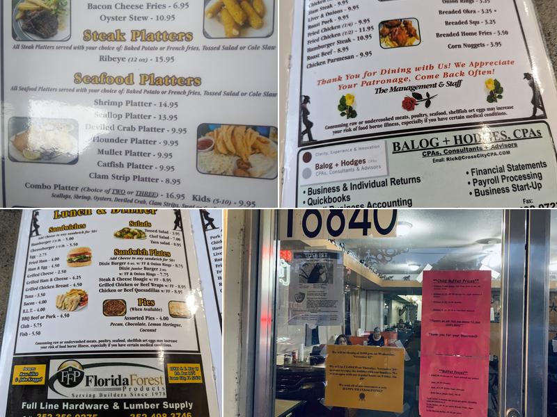 Taste of Dixie Diner Menu