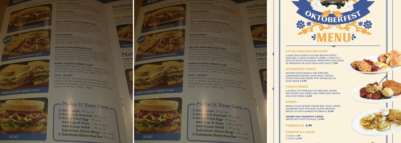 Kings Family Restaurants Menu