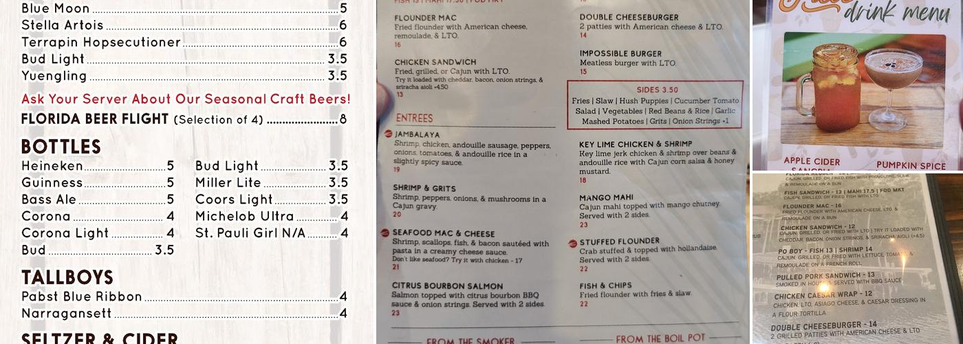 RiverGrille on the Tomoka Menu