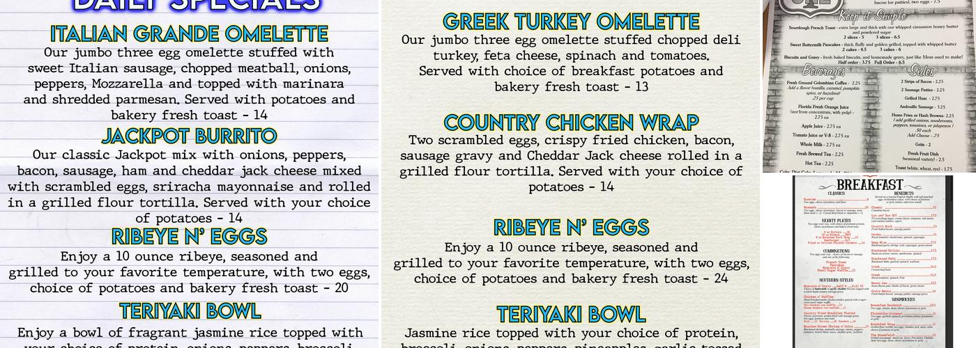 Café One Menu