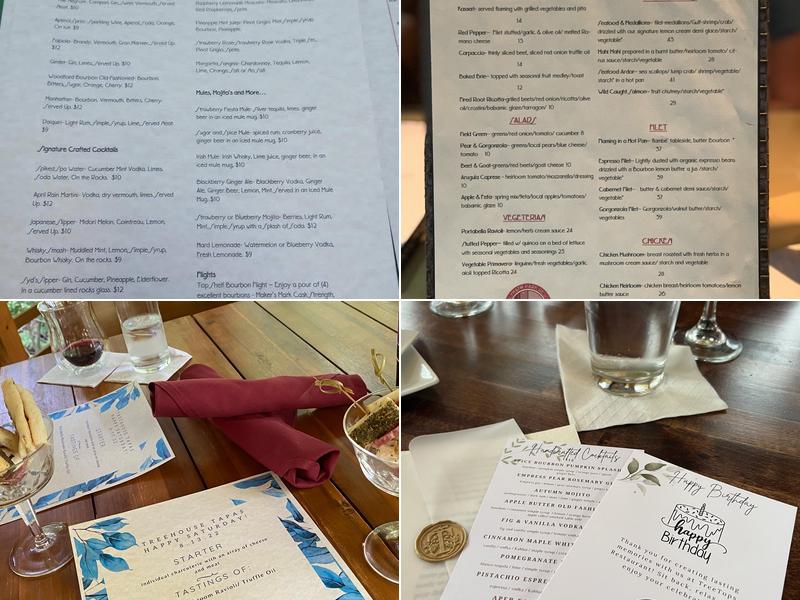 TreeTops Restaurant Menu