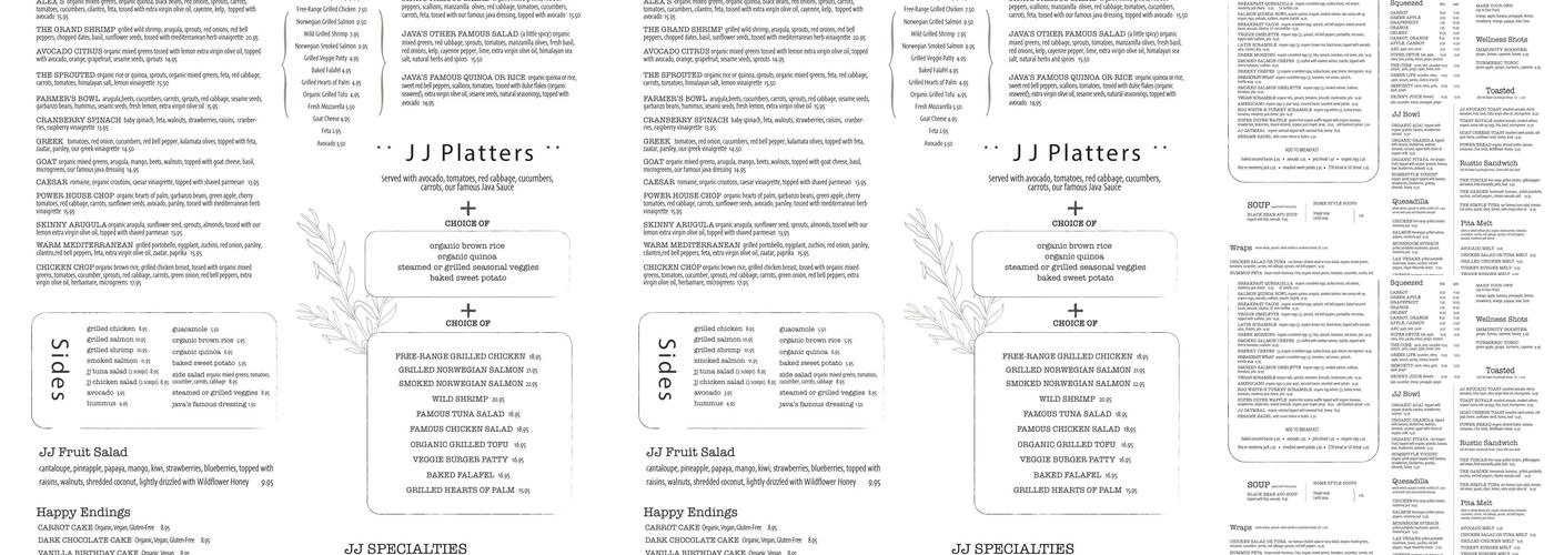 Juice & Java Menu