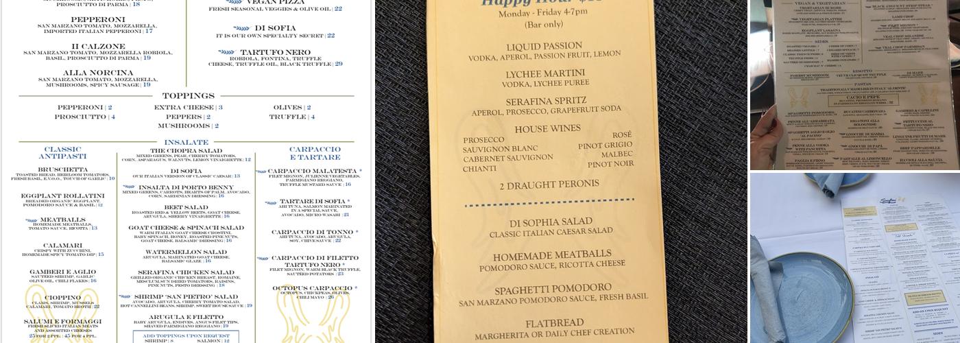 Serafina Menu