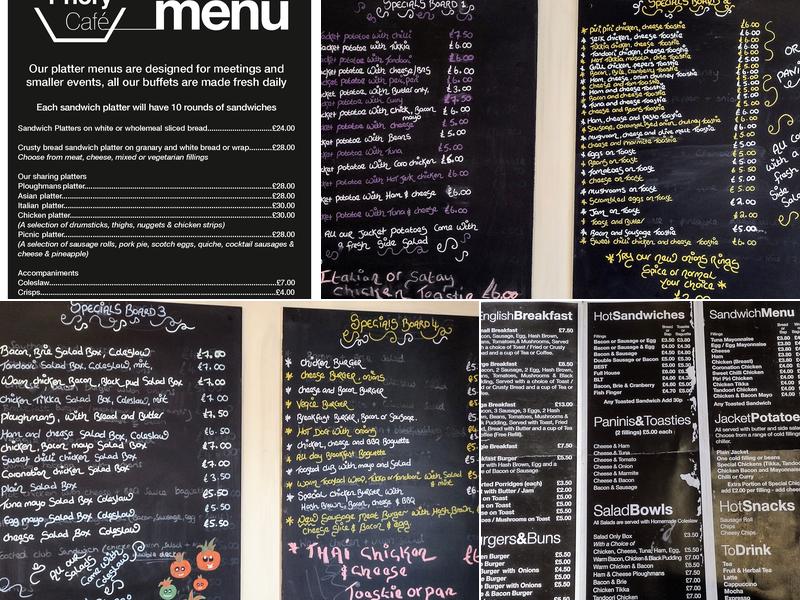 The Priory Cafe Menu