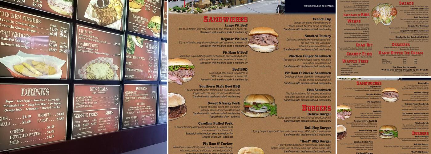 Red Run Grill Menu