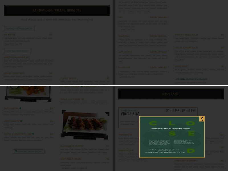 Flanagan's on Main Menu