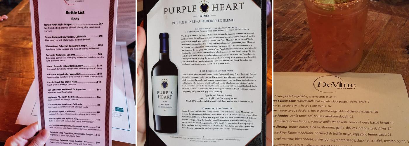 DeVine Wine & Grill Menu