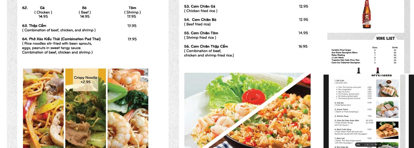 Pho 54 & Grill Menu