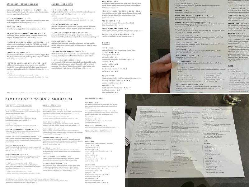 Five5eeds Menu
