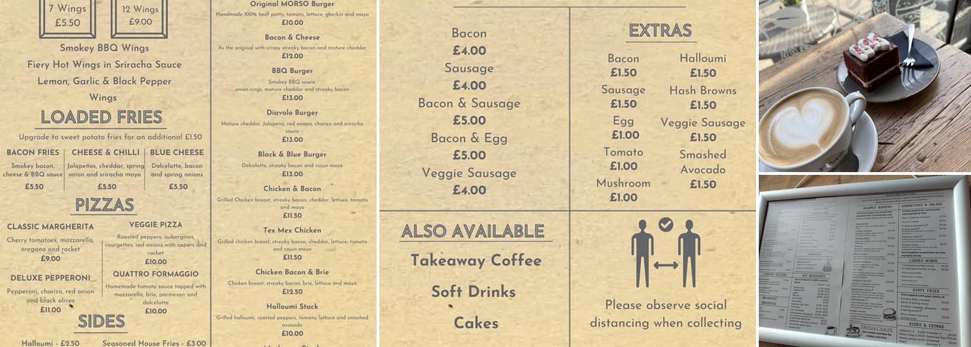 Cafe Morso, Bromsgrove Menu