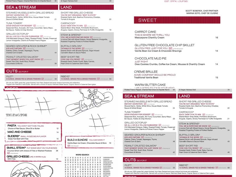 Fletcher's Menu