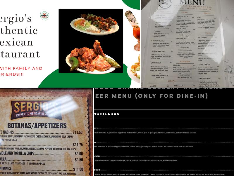 Sergio's Menu