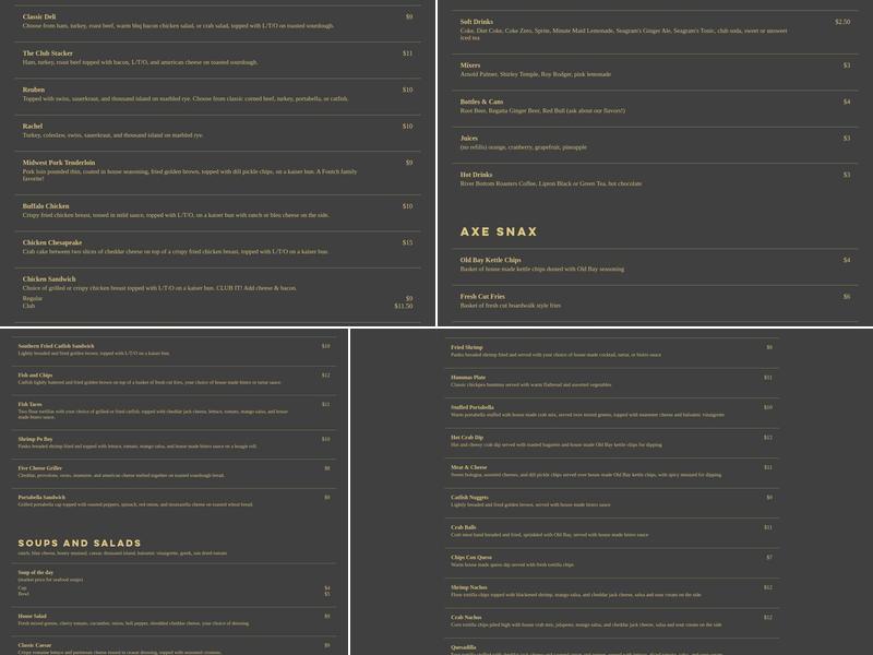 Broad Axe Menu