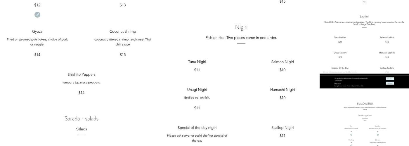 Flying Sumo Menu