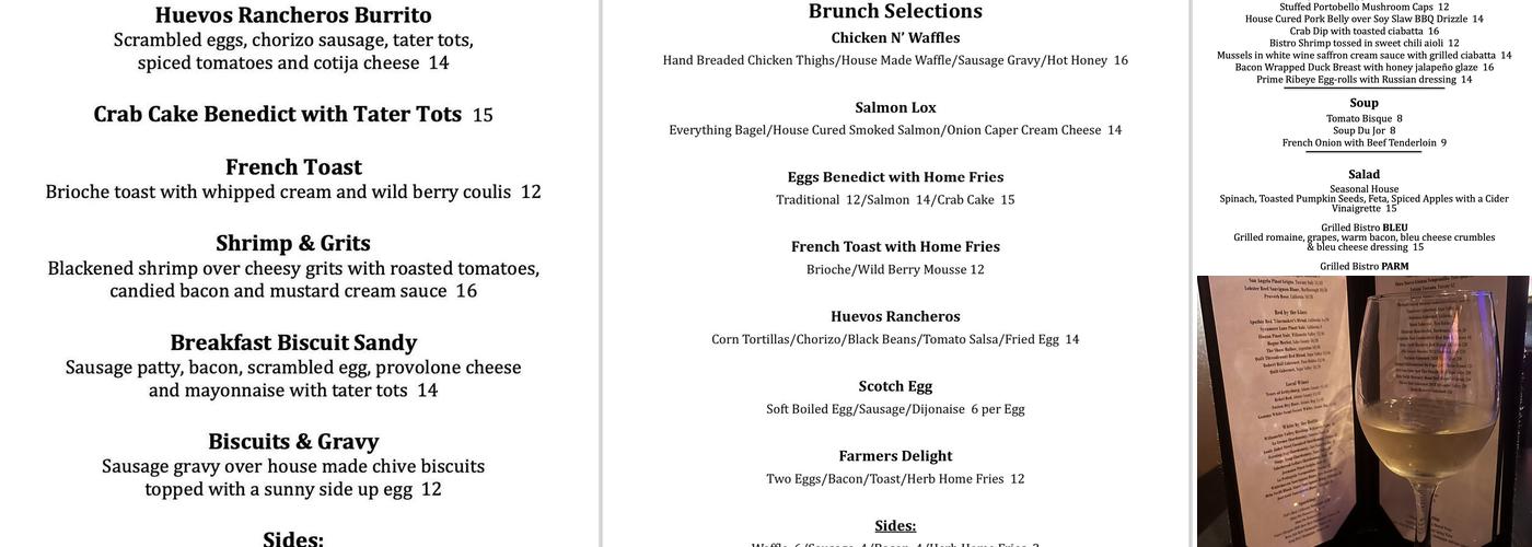 Bistro 71 Menu