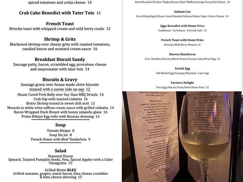 Bistro 71 Menu
