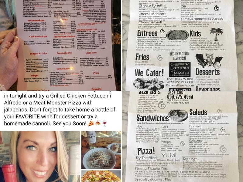 Panama Pizzeria Menu