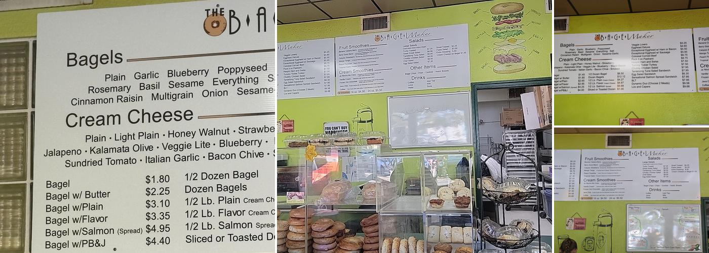 The Bagel Maker Menu