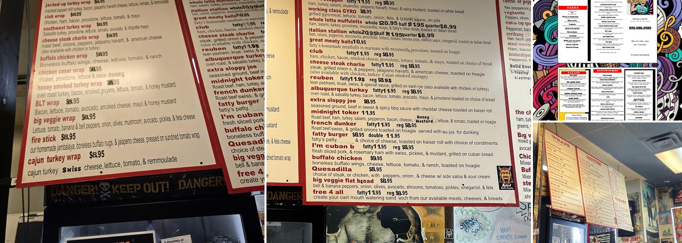 Fatty's Sandwich Shop Menu