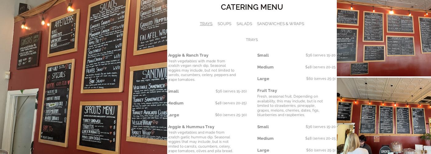 Ginger's Garden Cafe Menu