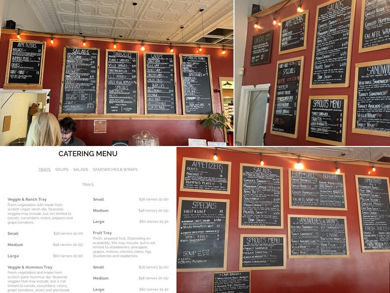 Ginger's Garden Cafe Menu