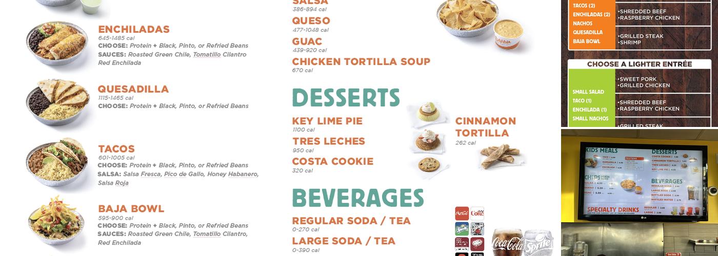 Costa Vida Menu