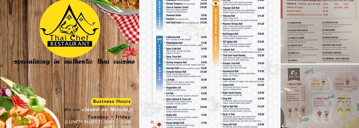 Thai Chef Restaurant Menu