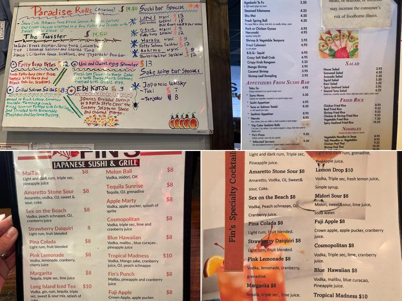 Fin's Japanese Sushi & Grill Menu