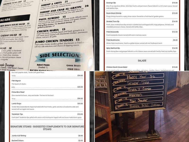 Triple J Steakhouse Menu