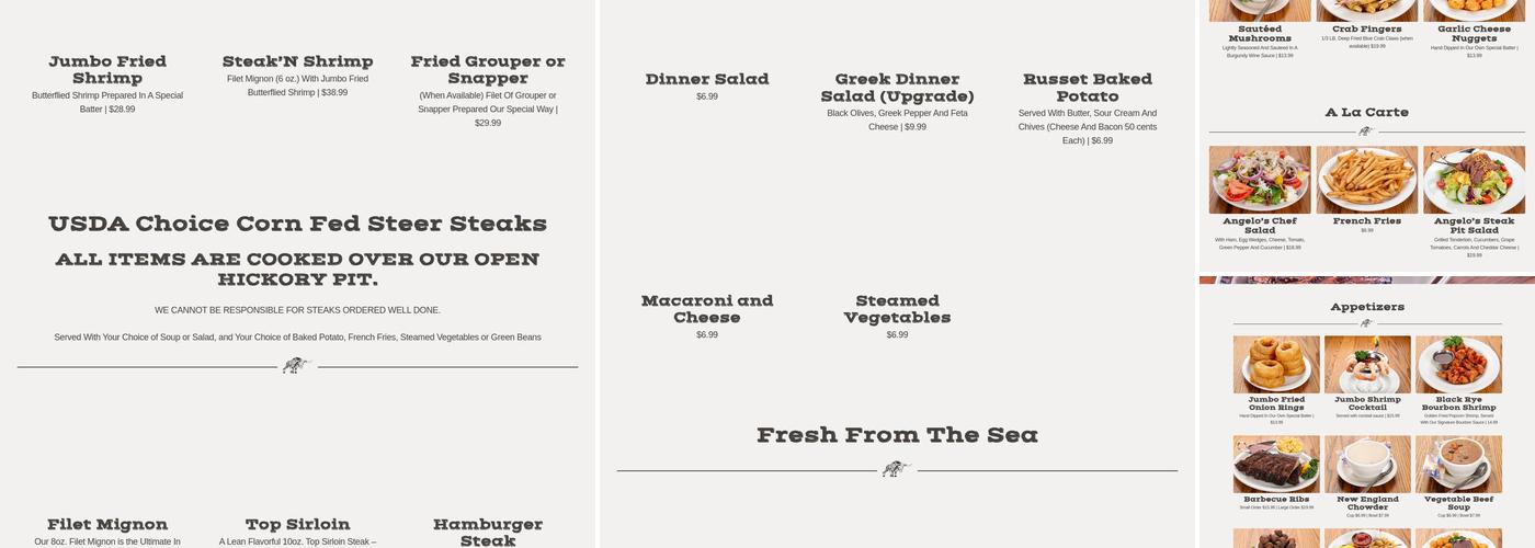 Angelo's Steak Pit Menu