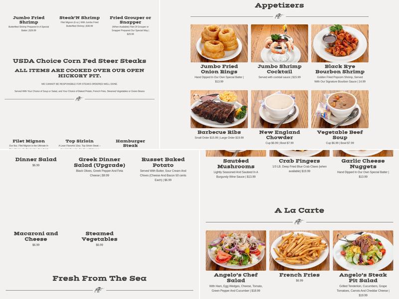 Angelo's Steak Pit Menu