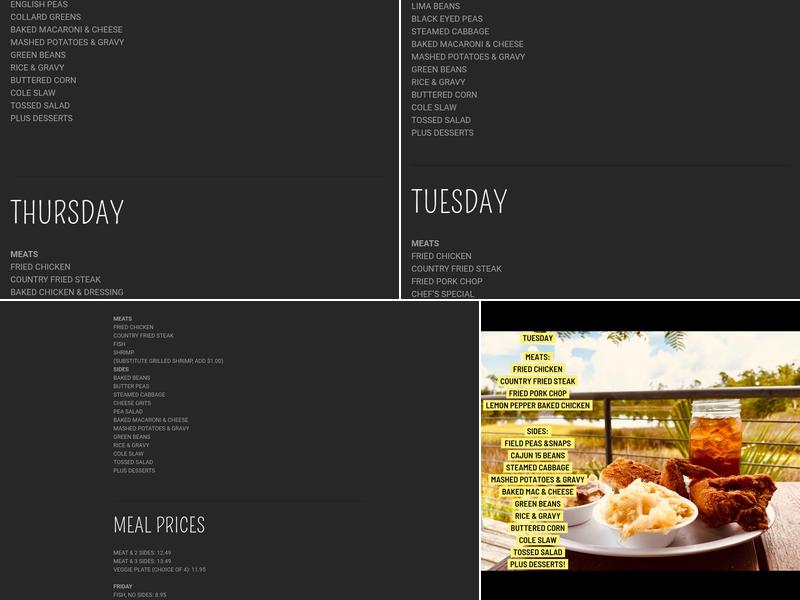 Big Mama's Country Cooking Menu