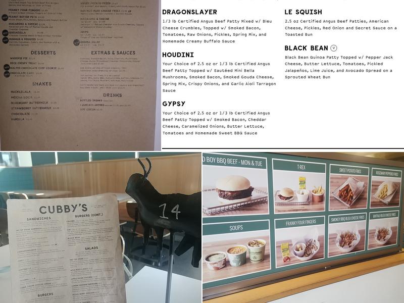 Cubby's Menu
