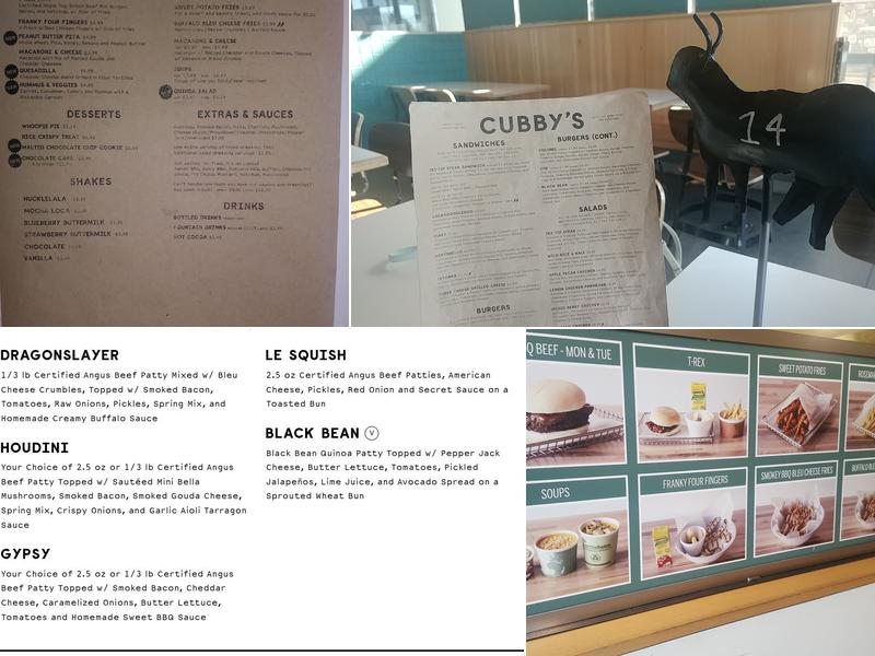 Cubby's Menu