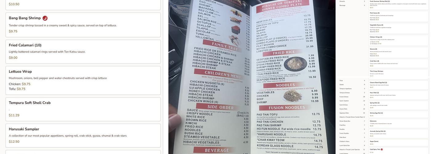 Harusaki Menu