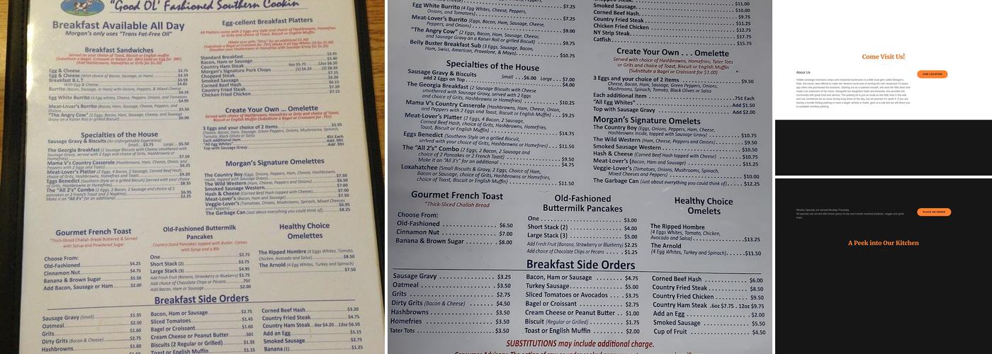 Morgan's Country Kitchen Menu