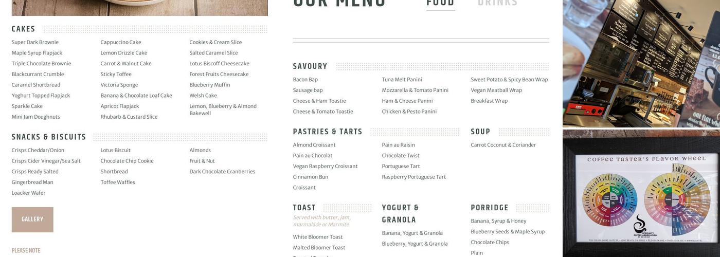 Coffee#1 Stafford Menu