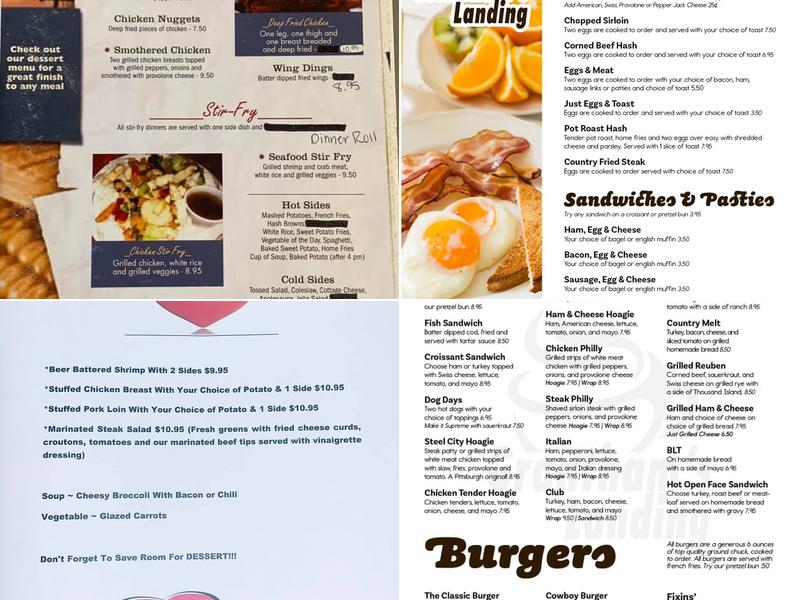 Grantham's Landing Menu